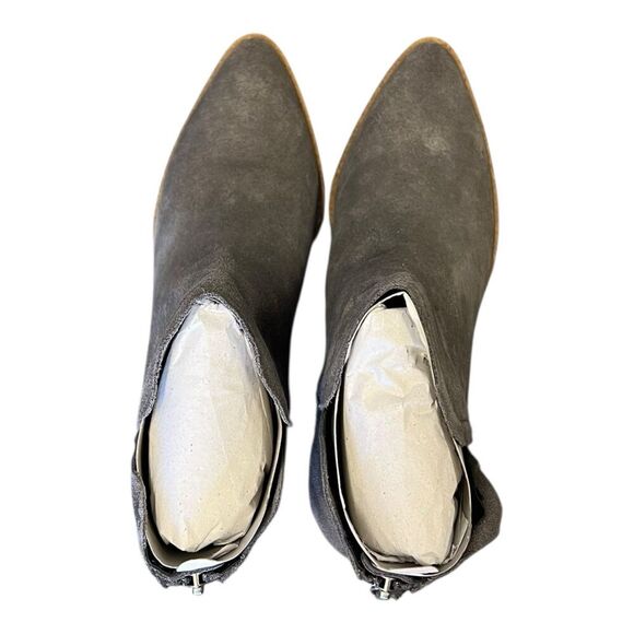 Lisa Vicky Stone Gray Split Noblex Suede Pointy Toe Bootie 8 - Picture 2 of 4